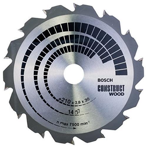 BOSCH 2608640634 - Disco de sierra circular Construct Wood 210x2.8x30D: 14FWF