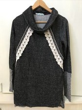 Maurices Cowl Neck Long Sleeve Crochet Accent Top Sweatshirt Size S