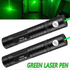 2 Pack 6000Miles Green Laser Pointer Pen Rechargeable Lazer Visible Beam Light