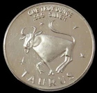 TAURUS ZODIAC LOVER SERIES 1 OZ 999 FINE SILVER ART ROUND
