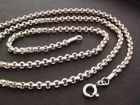 925 Sterling Silver Rolo Link Chain. 3 mm. 18" (46 cm) - 20.5" (52 cm), 9-10 g