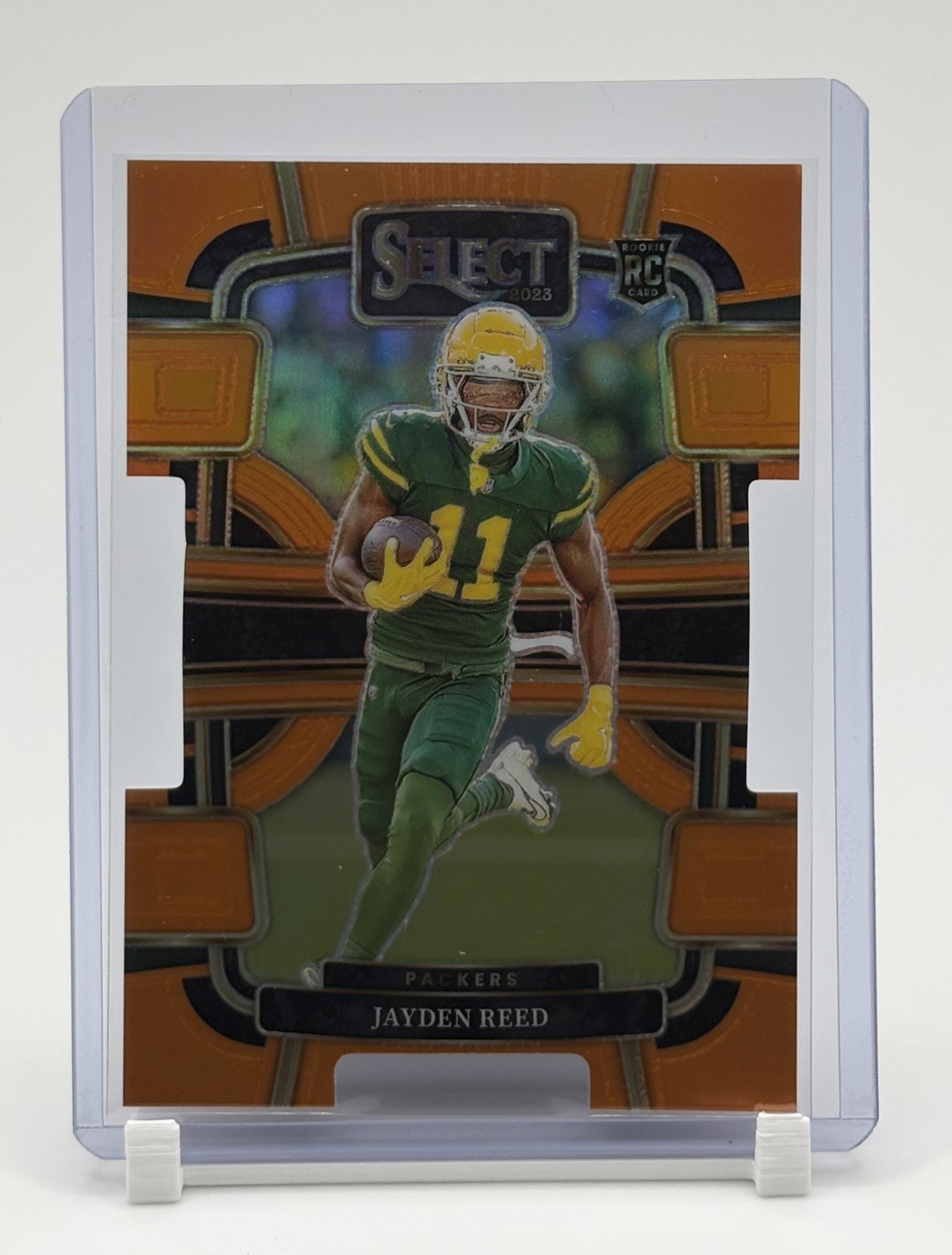 Jayden Reed 2023 Panini Select #38 Orange Prizm Die Cut #/499