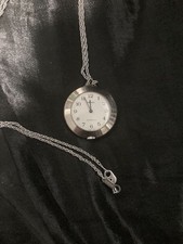 Seiko Analog Mechanical Manual Women Silver Pocket Watch Hand-Wind Vintage 1150