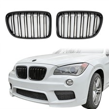 Paar Sport Grill Performance K�hlergrill Doppelsteg Glanz Schwarz F�r BMW X1 E84