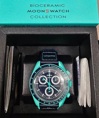 OMEGA X SWATCH Moonswatch, Mission Earth Polar Lights with Box