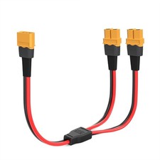 XT60 Y Splitter 12AWG 1 Male to 2 Female Connector Cable 1FT