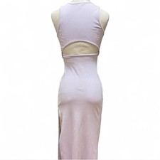 Lulu’s Lavender Cutout Stretch Ribbed Dress Sleeveless Sz S Bodycon Side Slits