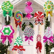 10 Pcs Large Candy Christmas Decorations Outdoor Yard Hanging Ornaments Chris...