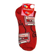 Valentine's Day Sweethearts Adult Novelty No-show Socks Womens Size 5-9 Cassett