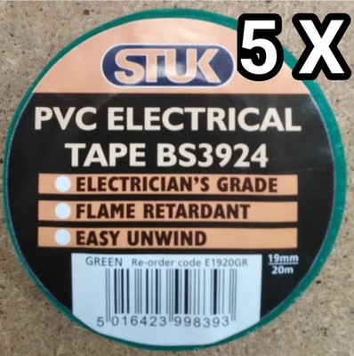 5 x STUK E1920GR grün PVC Elektro Isolator Isolierung selbstklebende Klebebänder