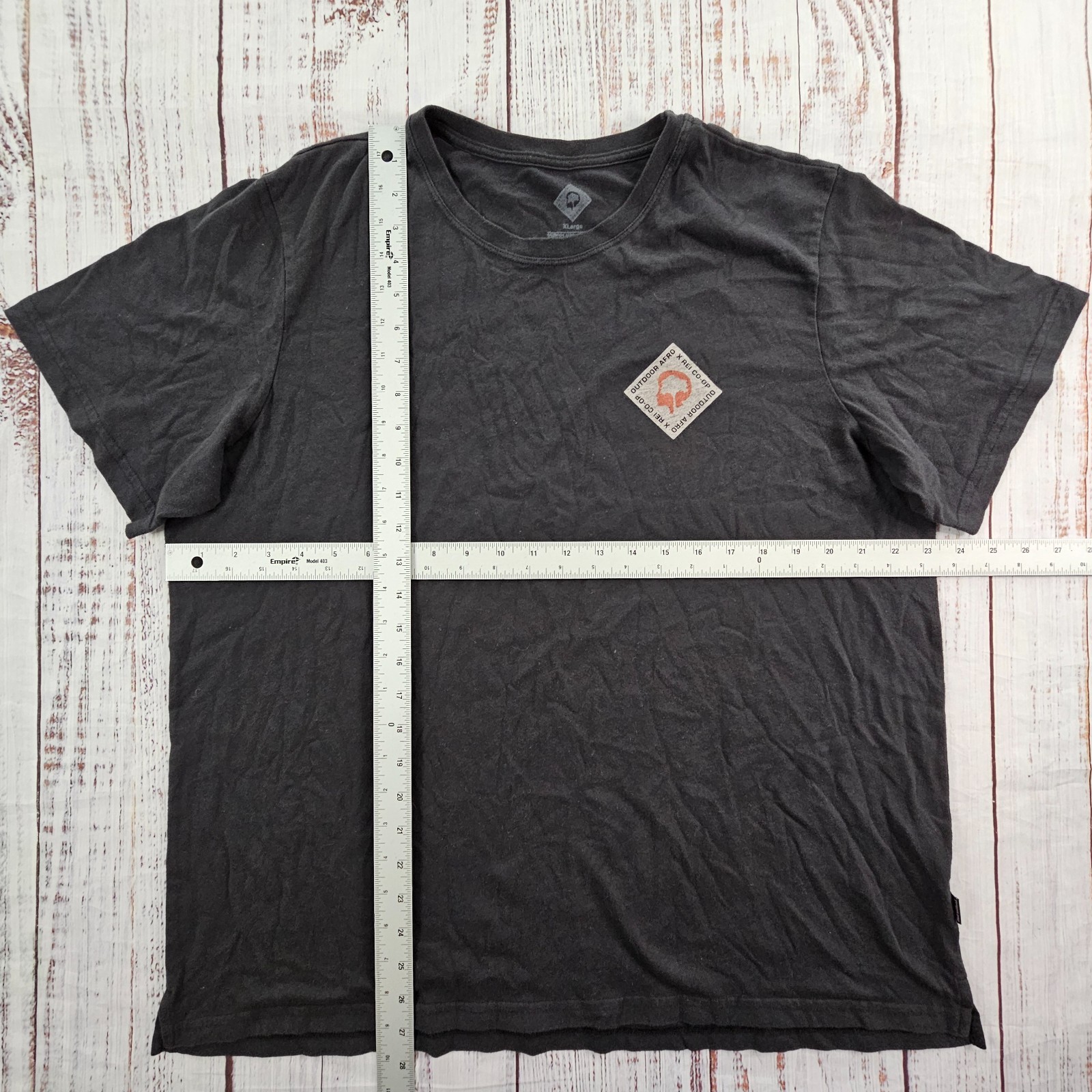 X REI CO-OP Outdoor Afro Black Short Sleeve Cotton Blend T-Shirt Men's XL