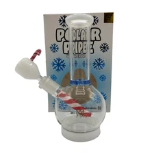 MJ Arsenal Polar Candy Cane Snowflake Tobacco  Mini 7" Waterpipe Limited Ed Pipe