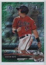 2017 Bowman Chrome Prospects Green Shimmer Refractor 33/99 Austin Hays 3q5