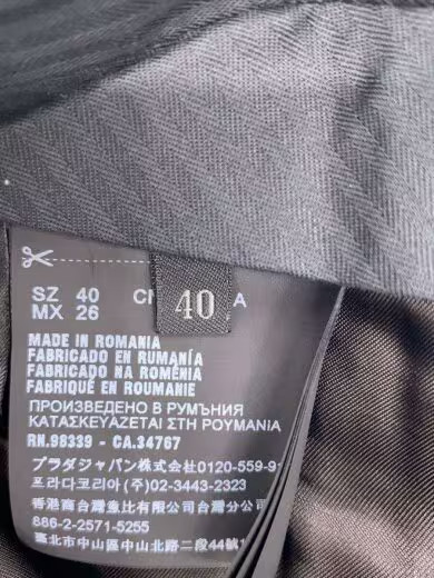 PRADA 17SS virgin wool pleated slacks/ straight pants/ size 40/ wool/ black/ P29 thumbnail 5