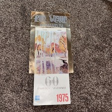 Calendario armeno vintage 1975 12” x 6” su cartone con graffette colorato festivo