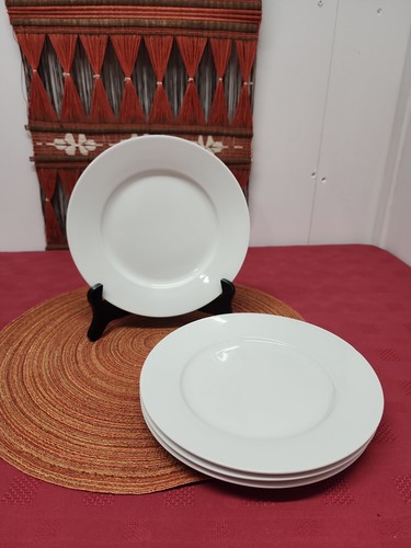 Ralph Lauren Club Porcelain White Lunch Plates Set Of 4 8.5 In Simple Elegance