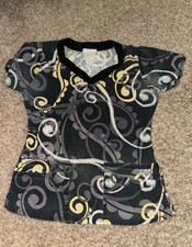 UA Scrubs Multicolored Patterned Size S Small Scrub Top