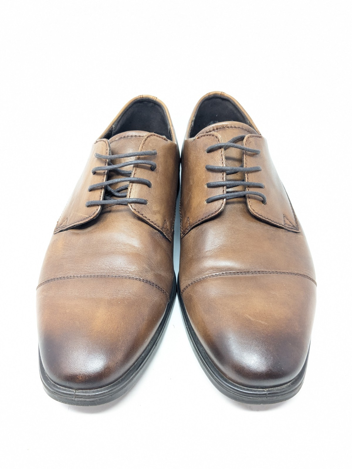 SAOLA Scarpe Oxford Ecco uomo Citytray Derby EU 44 US 10 pelle marrone ambra eleganti