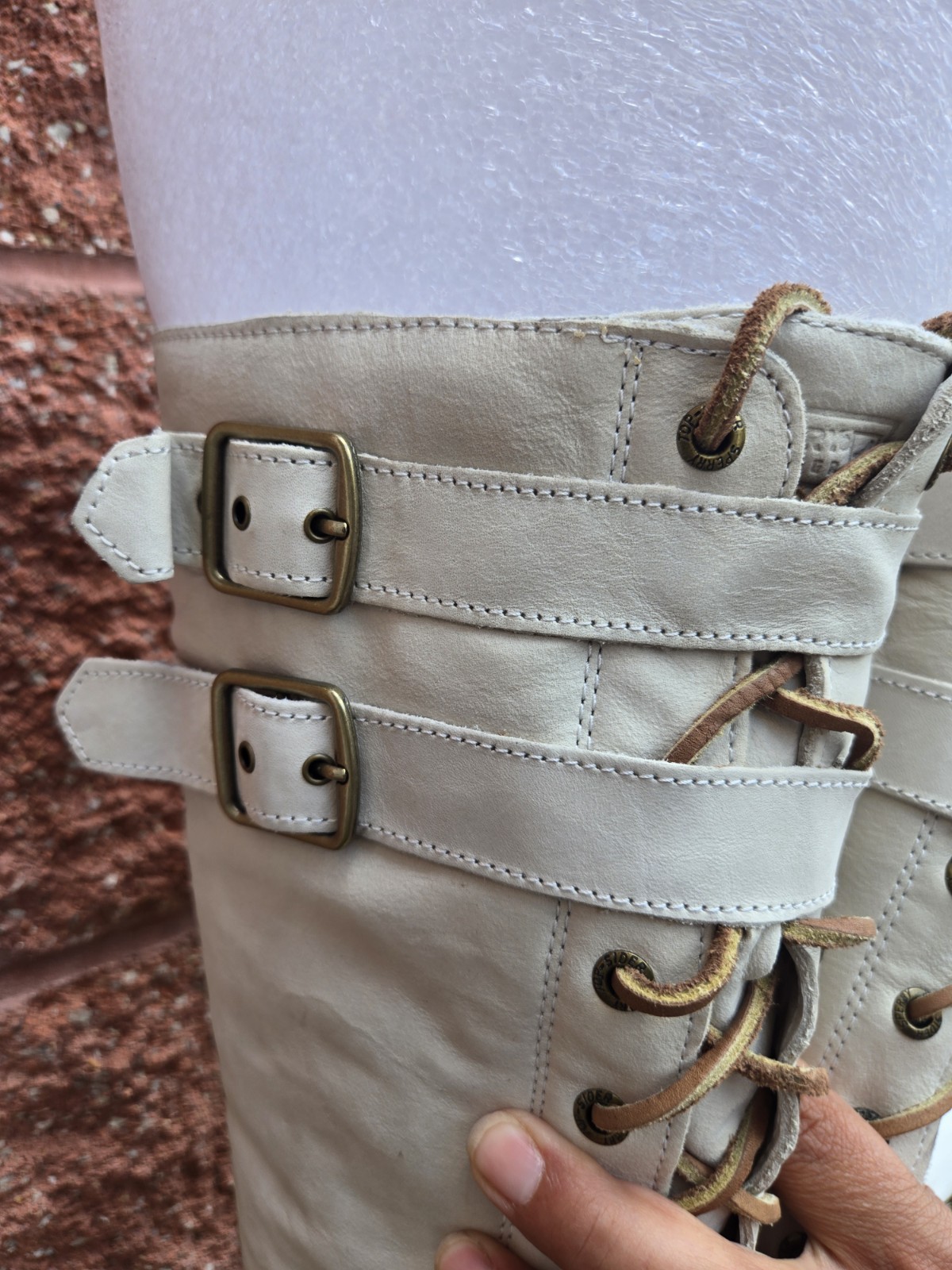 Sperry Top Sider Albatross Leather Waterproof Tall Duck Boots Cream Lace Up Sz6 image 10