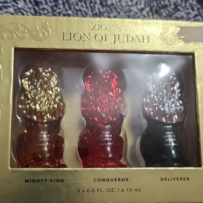 Zion's Lion of Judah Eau de Parfum Spray Set Bergamot Ambergris 3x0.5 fl oz