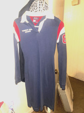 Tommy Hilfiger Rugby Shirt Dress Vintage Long Sleeves Cotton Medium 1990s