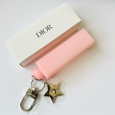 Dior Lip Oil Holder Pink Silicone Keychain Star Charm Set w Box