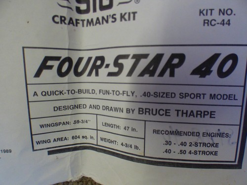 SIG 4 Star 40 RC Plane Plans Template