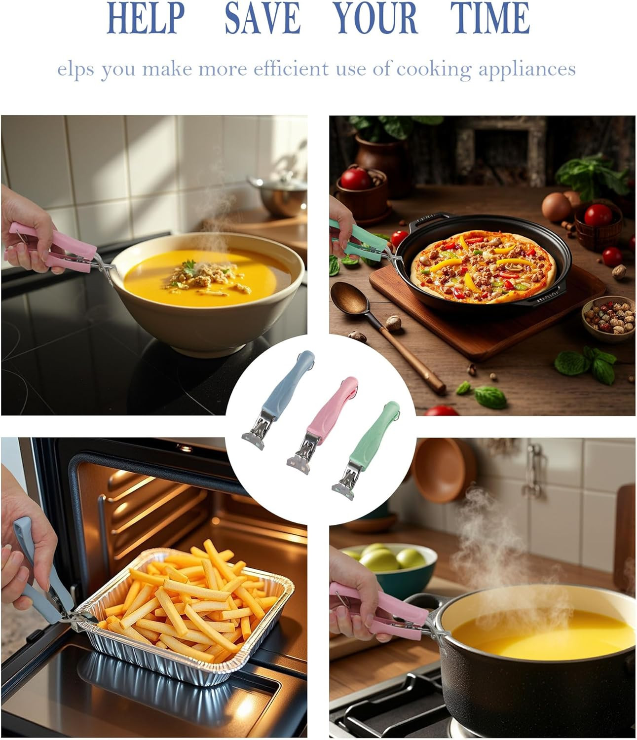 Stainless Steel Anti-Scalding Hot Bowl Dish Plate Gripper Clips Tongs Clamp Hold