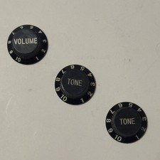 1980s Vintage Fender Japan 62 Reissue Original Black Control Knobs Volume Tone