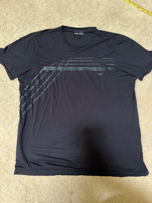 Mens Navy Blue Emporio Armani EA T-shirt Small S