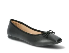 TIME & TRU Women's Size 6 String Bow Ballet Flats Shoes • Black