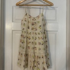 URBAN OUTFITTERS Floral Print Strap Spaghetti Button Ruffled Mini Dress Size S