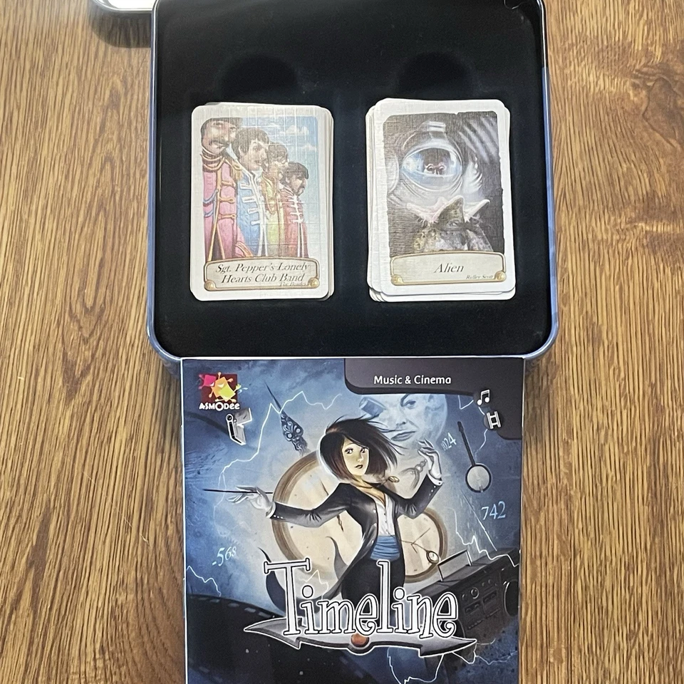 TIMELINE Music & Cinema Card Game Complete In Tin Asmobee 2013 Family Fun - Image 2 of 4