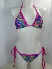 Exotic Dancer Tri Top And Tie Side Scrunch Butt Bikini