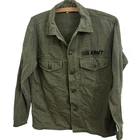 Vintage 1970s OG-507 Shirt Post Vietnam War Uniform Military Army Patches Jacket