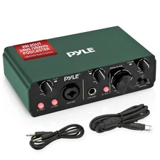 Pyle USB /ASIO Audio Interface-IN 2OUT 24bit /192kHz Podcaster (Brunswick Green)