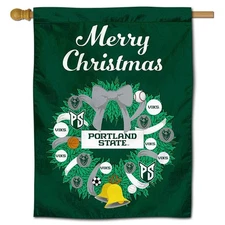 Portland State University Happy Holidays Christmas Decorative House Flag