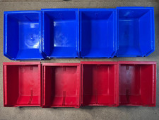 8 SMALL RED/BLUE LINBINS / Other Rhino Tuff lin bins 135 x 105 x 75mm