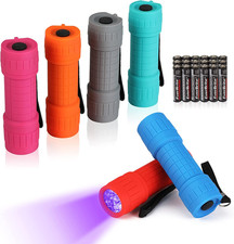 Black Light Flashlight 6 Pack, UV Mini Flashlight, 9-Led 395Nm Detector for Pet