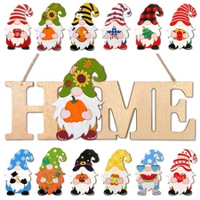 Interchangeable Gnomes Home Sign Wood Halloween Decor Seasonal Gnome Gifts Fall