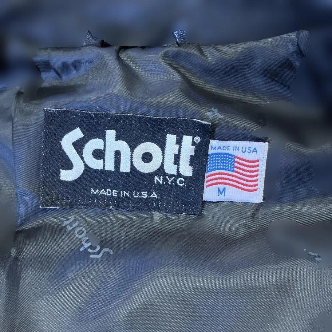Chaqueta de cuero negra vintage Schott 247W Single Rider para hombre US M