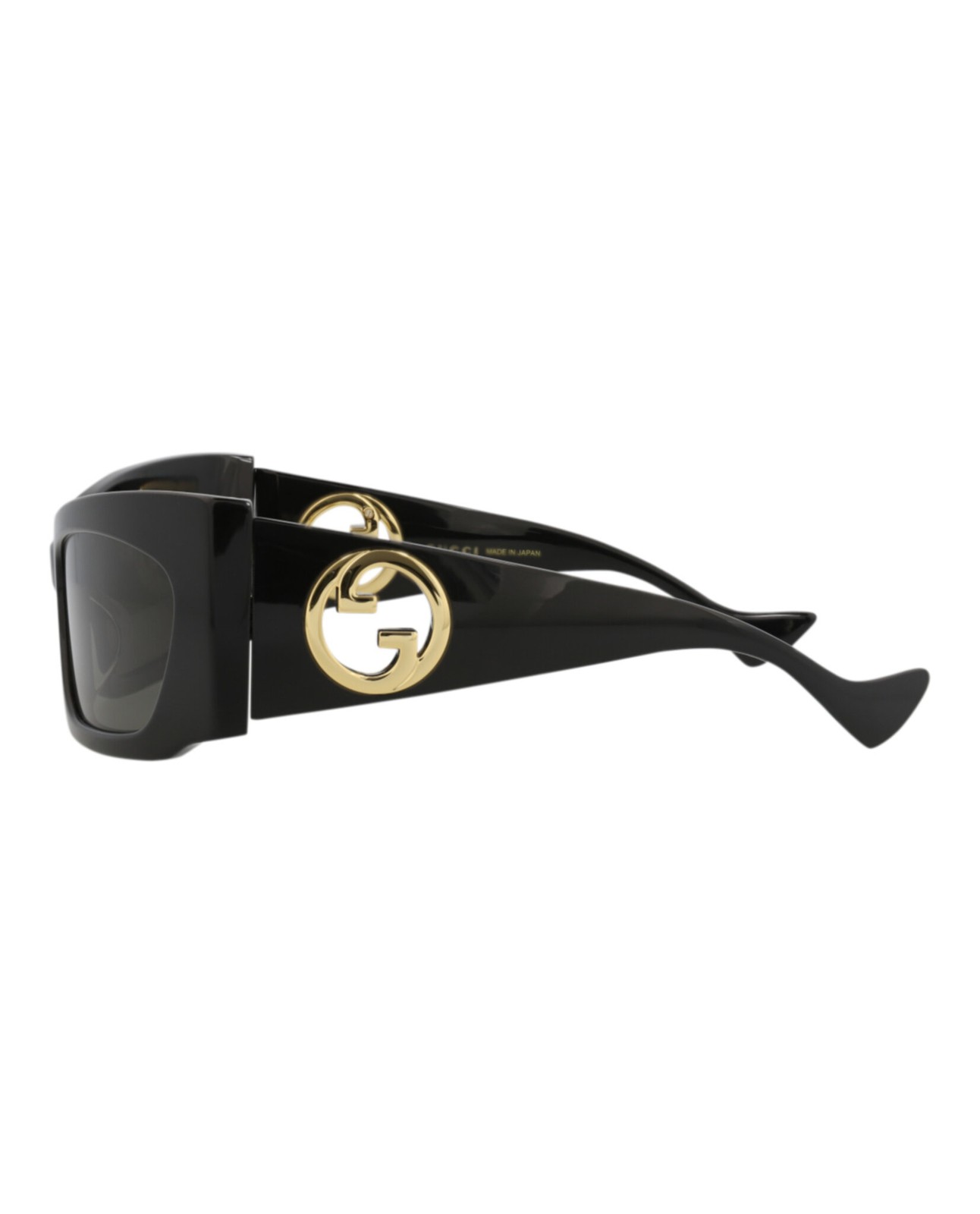 Gucci Womens Shield/Wrap Black Black Grey Fashion Designer Eyewear image 3