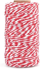 jijAcraft Red and White Twine String, 328 Feet 2mm x 328ft, 