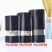 Window Matt Finish Mylar Bag Stand Up Pouches Food Grade Heat Seal Zip Lock UK