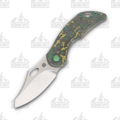Olamic Busker Semper Folding Knife F-010S Toxic Storm FatCarbon/Green Seabed
