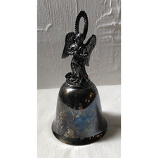 Vintage The Danbury Mint 1974 Pewter Silver Plated Bell Praying Angel - Unboxed