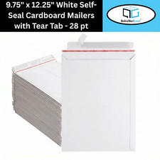 Rigid Photo Document Mailers Shipping Envelopes White 100 Pieces 9.75" x 12.25"