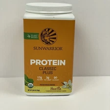 SunWarrior Classic Plus - Organic Plant-Based Protein Vanilla 1.65lb BB 05/2027