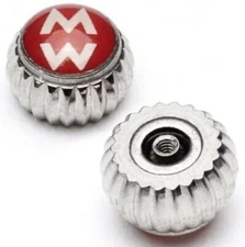 2 Red Michele style Replacement Crowns with Logo 6.4mm and 4.9mm