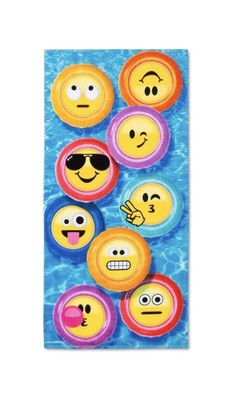 Emoji Beach Pool Bath Towel Blueyellow Emojination Ebay
